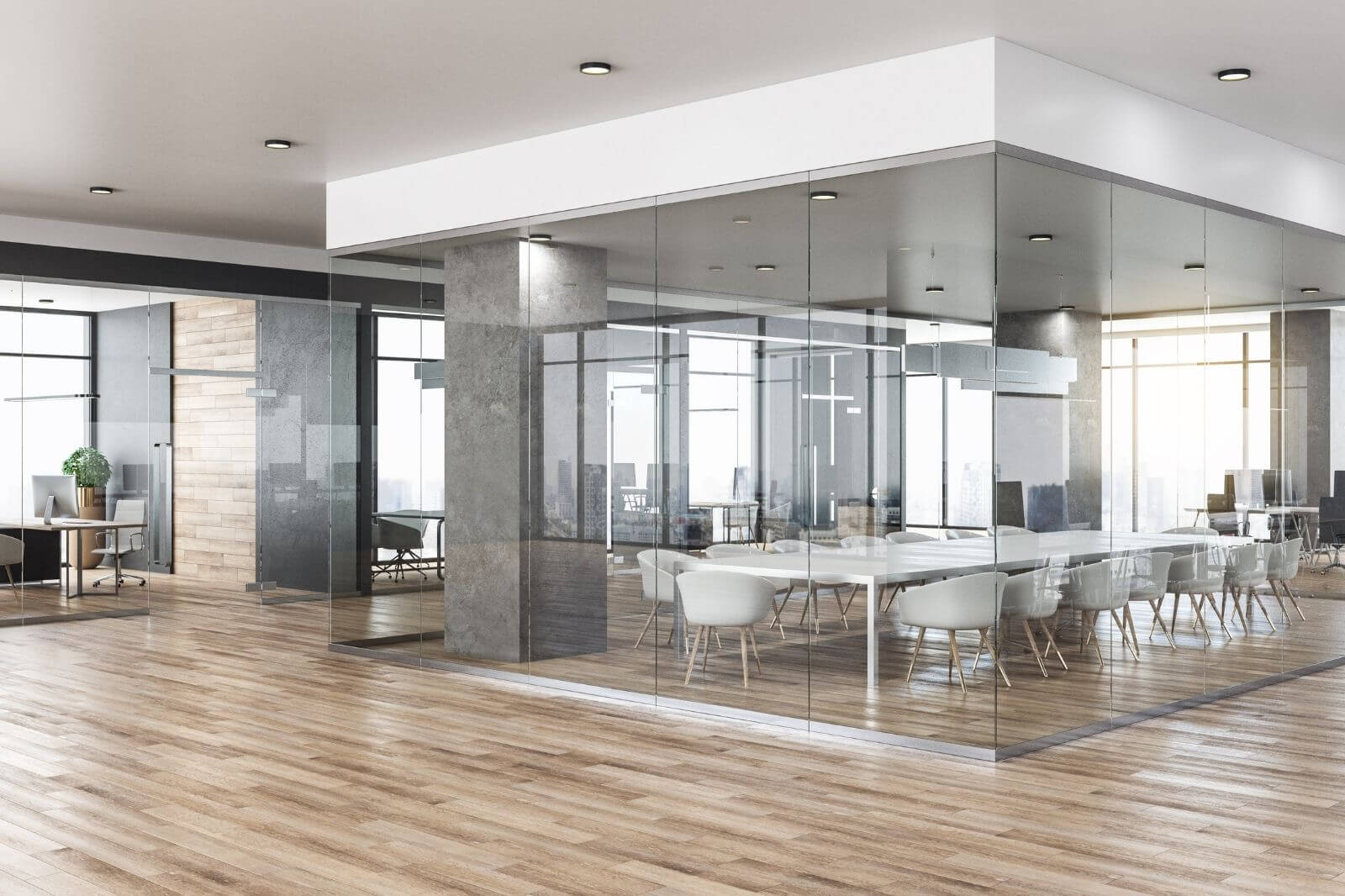 A finished commerial office space renovation in Stockton, CA